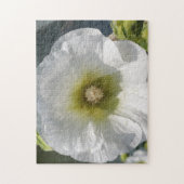 上に閉じた白い花ジグソーパズル ジグソーパズル (縦)