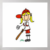 上のこうもりガールスティックフィギュア野球ギフト ポスター (正面)