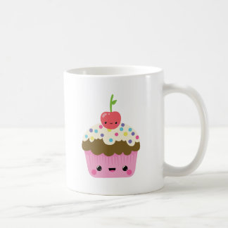 上のさくらんぼが付いているかわいいのカップケーキ コーヒーマグカップ