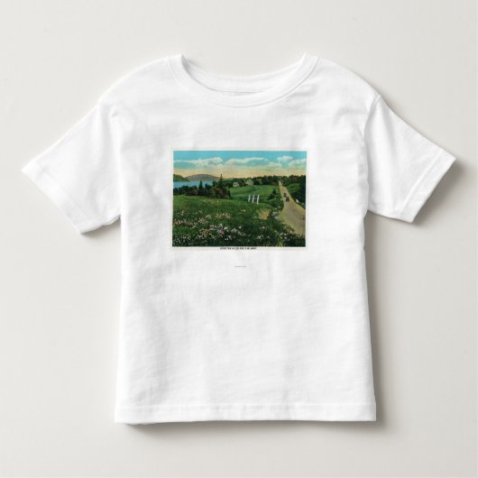 上のそしてずっと景色の国の眺め、丘 トドラーTシャツ (正面)