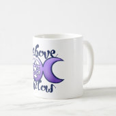 「上のように下に」トリプル・ムーン・ペンタグラム異教の コーヒーマグカップ (正面右)