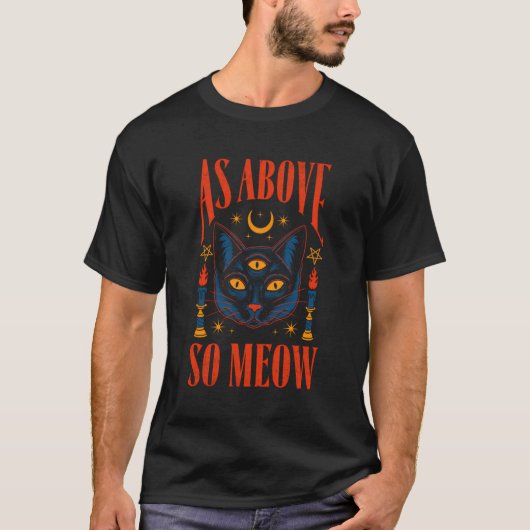 上のように新しいタロットカード魔法悪魔の三目 Tシャツ (正面)