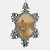 上のクラシックな野球 スノーフレークピューターオーナメント (左)