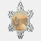 上のクラシックな野球 スノーフレークピューターオーナメント (右)