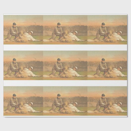 上のクラシックな野球 ラッピングペーパー (フラット)