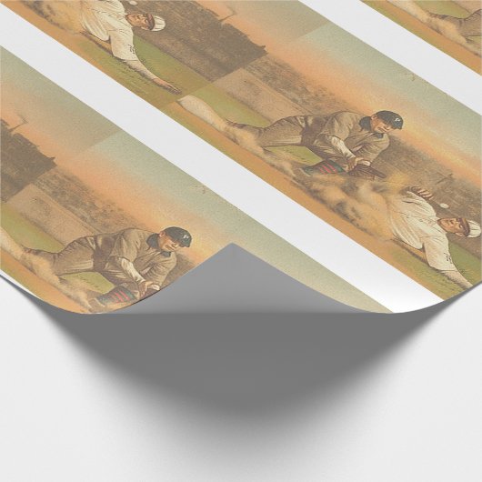 上のクラシックな野球 ラッピングペーパー (角)