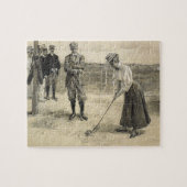 上のゴルフ女の子 ジグソーパズル (横)