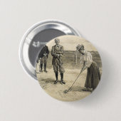 上のゴルフ女の子 缶バッジ (正面&裏面)