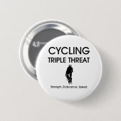 上のサイクリングの三倍の脅威 缶バッジ (正面&裏面)