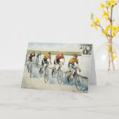 上のサイクリングの古い学校 カード (黄色い花)