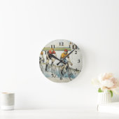 上のサイクリングの古い学校 ラウンド壁時計 (ホーム)