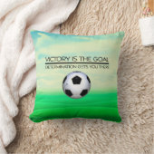 上のサッカーの勝利のスローガン クッション (ブランケット)