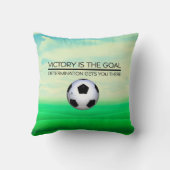 上のサッカーの勝利のスローガン クッション (裏面)