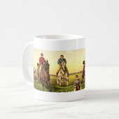 上のジャンプの競争 コーヒーマグカップ (正面左)