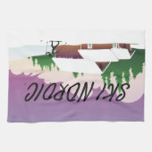 上のスキー北欧人 キッチンタオル (横)