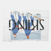 上のスキー キッチンタオル (横)