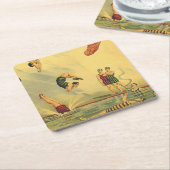 上のダイビングの古い学校 スクエアペーパーコースター (アングル)