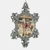 上のダンスのラテン スノーフレークピューターオーナメント (左)