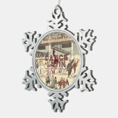 上のダンスのラテン スノーフレークピューターオーナメント (右)