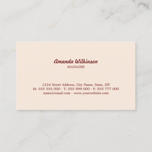 上のデザートの名刺でベーカリーのさくらんぼを固めて下さい 名刺 (裏面)