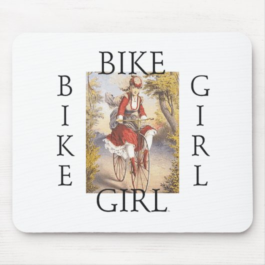 上のバイクの女の子 マウスパッド (正面)