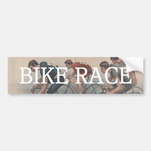 上のバイクの競争 バンパーステッカー (正面)
