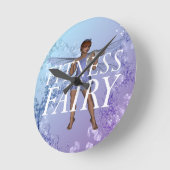 上のフィットネスの妖精 ラウンド壁時計 (傾斜)