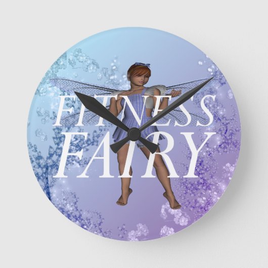 上のフィットネスの妖精 ラウンド壁時計 (正面)