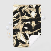 上のベージュと黒のスクラップまたはリボンを破壊澄ん ゴルフタオル (インサイチュ)