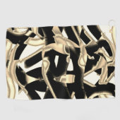 上のベージュと黒のスクラップまたはリボンを破壊澄ん ゴルフタオル (横)