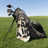 上のベージュと黒のスクラップまたはリボンを破壊澄ん ゴルフタオル (グリーン)