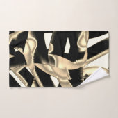 上のベージュと黒のスクラップまたはリボンを破壊澄ん バスタオルセット (ハンドタオル)