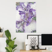上のポスターの紫と白の虹彩 ポスター (ホームオフィス)