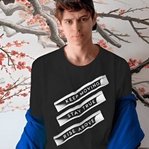 上の保動動ステイ真の上昇 やる気を起こさせる Tシャツ