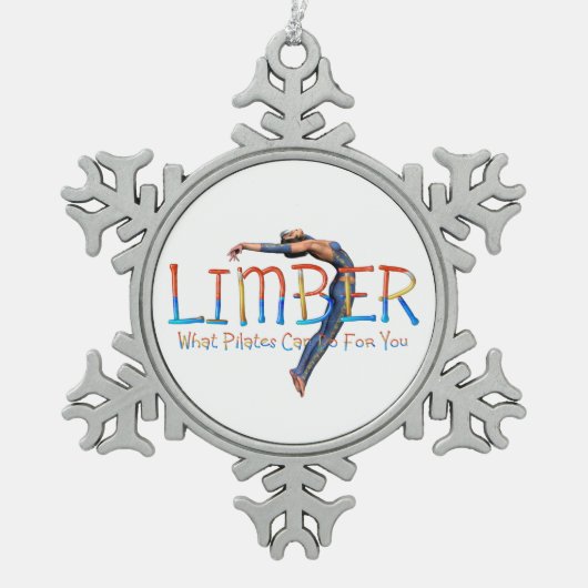 上の前車Pilates スノーフレークピューターオーナメント (正面)