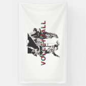 上の女性のバレーボール 横断幕 (縦)