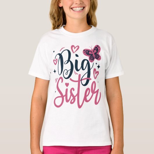 上の姉に昇格お姉ちゃんになった女の子用 Tシャツ (正面)