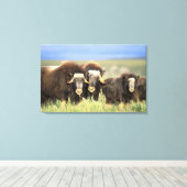 上の柳の低木のムスコクセンのグループ キャンバスプリント (インサイチュ (ウッドフロア))