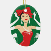 上の楕円形のオーナメントの弓 セラミックオーナメント (裏面)