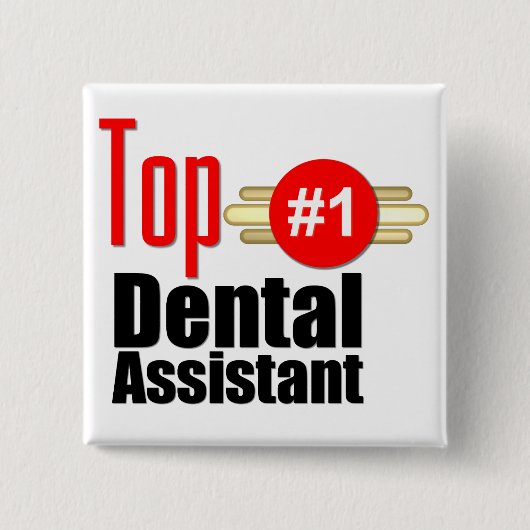 上の歯科助手 缶バッジ (正面)