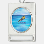 上の水上スキー シルバープレートバナーオーナメント (左)