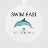 上の水泳のイルカは絶食します オーナメント (正面)