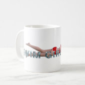 上の水泳の女の子の水泳 コーヒーマグカップ (正面左)