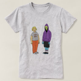 上の男の子及びSkeletoのティー Tシャツ