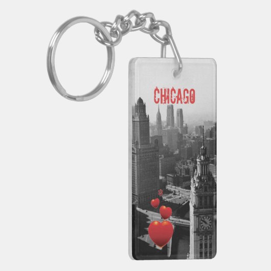 上の眺めの写真からのシカゴSkyline1930 キーホルダー (正面左)