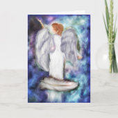 上の神からの天使の羽感動的 カード (正面)