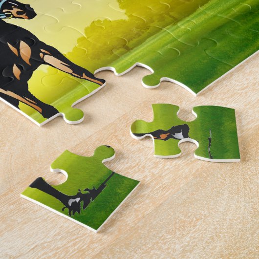 上の競馬の勝利のスローガン ジグソーパズル (側面)