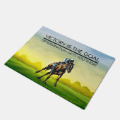 上の競馬の勝利のスローガン ドアマット (アングル)