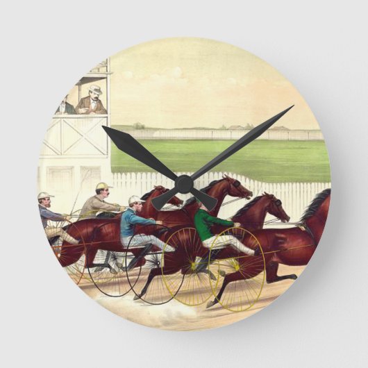 上の競馬は私の生命です ラウンド壁時計 (正面)