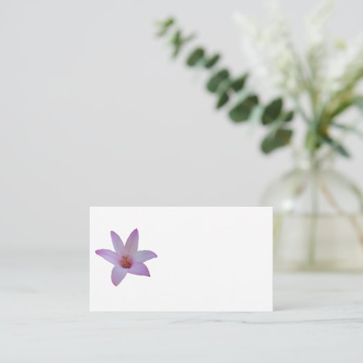 上の繊細なピンクのレインリリーの写真 エンクロージャーカード (スタンド正面)